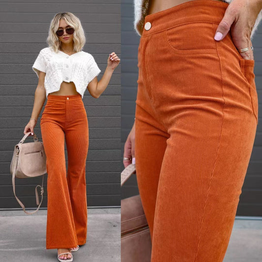 Corduroy Bell-Bottom Pants