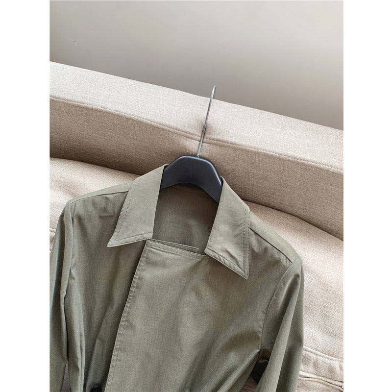 Gabardina Larga De Lino Verde