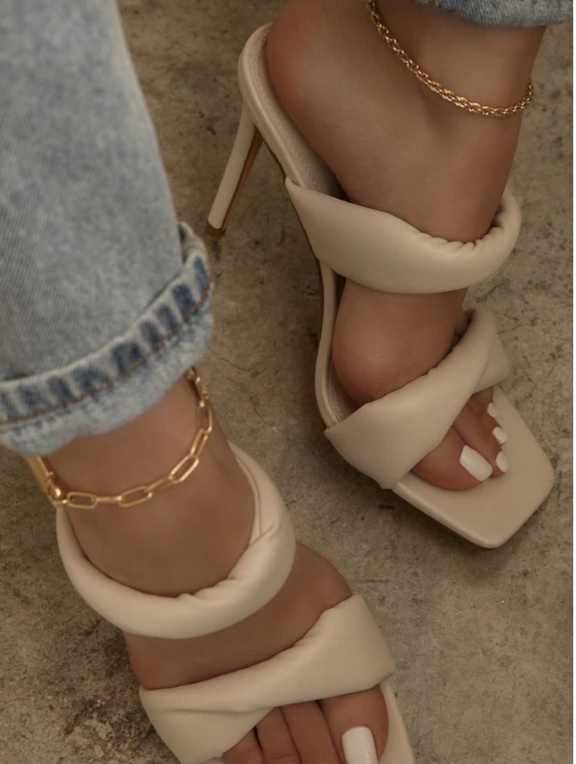 Toni Square Toe Vegan Leather Heels (3 Colors)