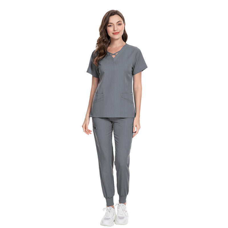 Verstellbarer Hosenbund, Krankenschwestern-Set, medizinisches Kittel-Uniform-Set