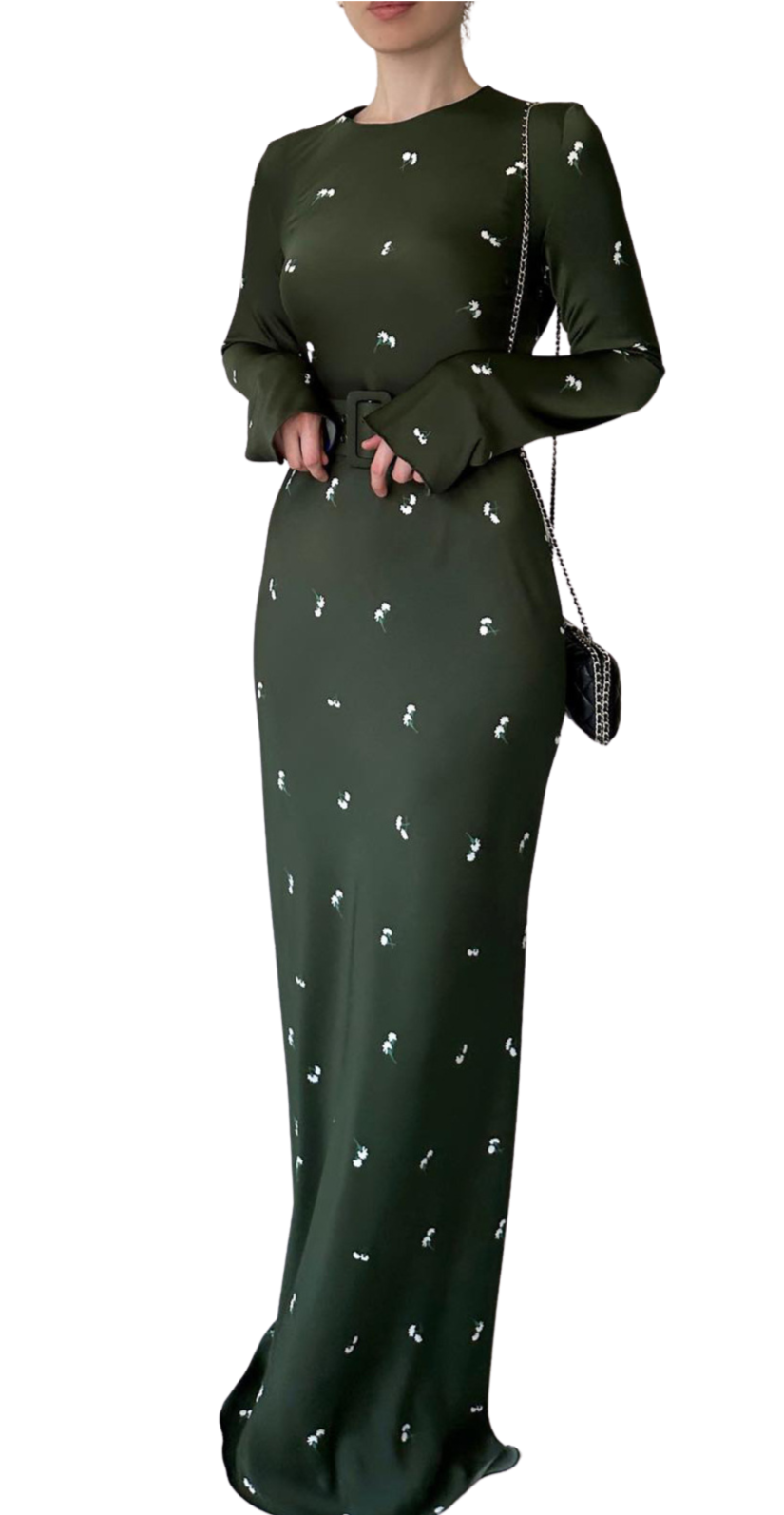 Grünes Göttinnen-Gürtelkleid