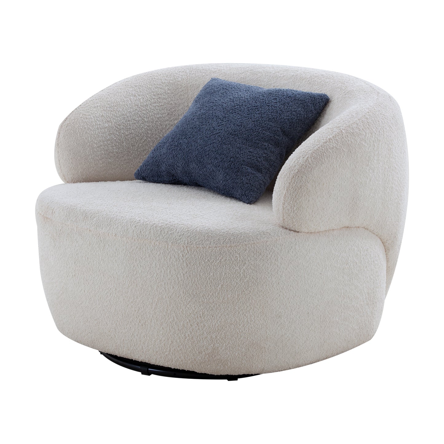 Sherpa Swivel Barrel Chair (Beige)