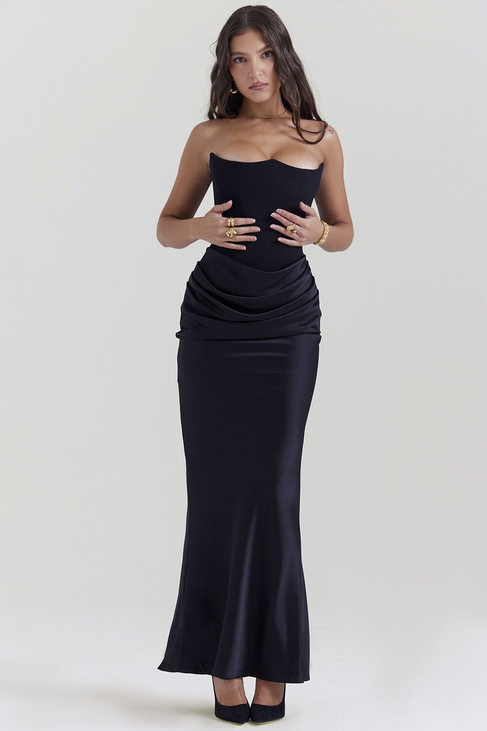 Ebony Strapless Corset Gown