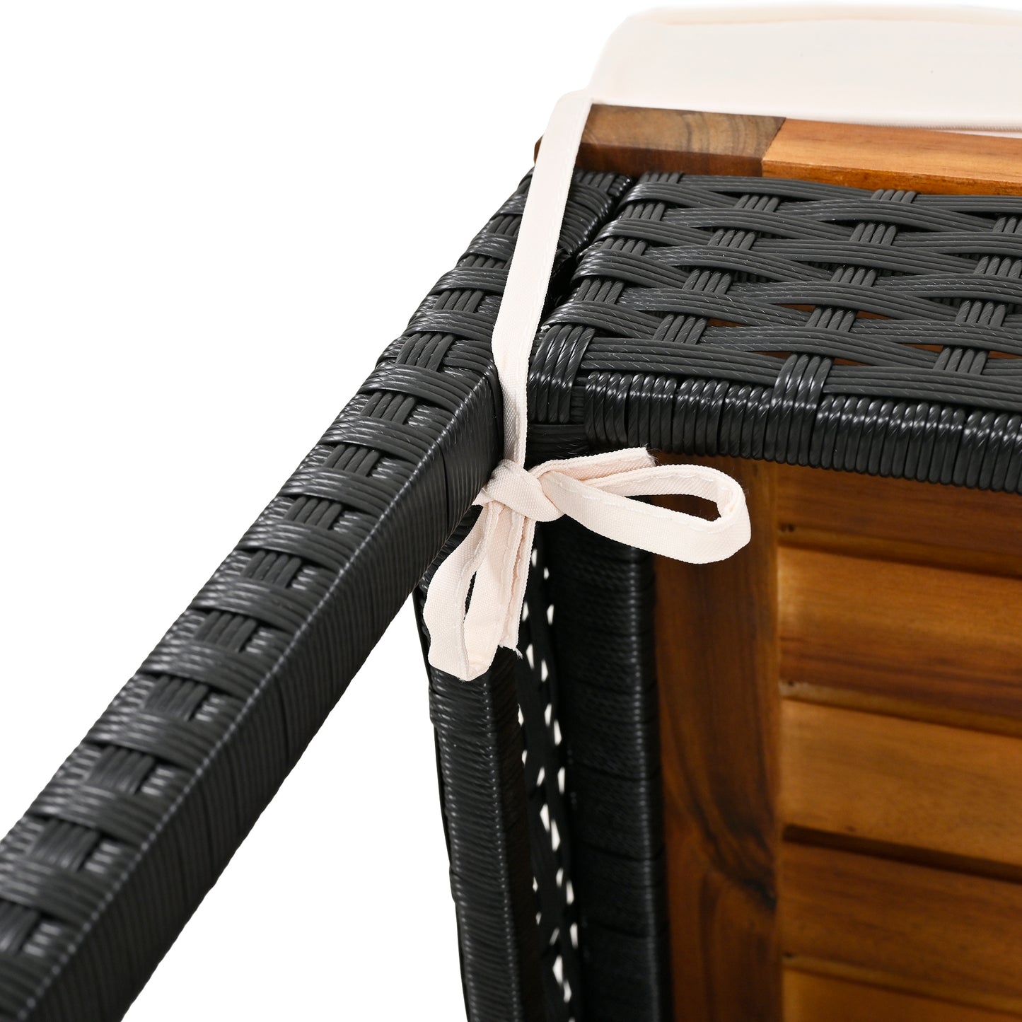 10-teiliger Outdoor-Bartisch aus Akazienholz mit acht gepolsterten Hockern, braun