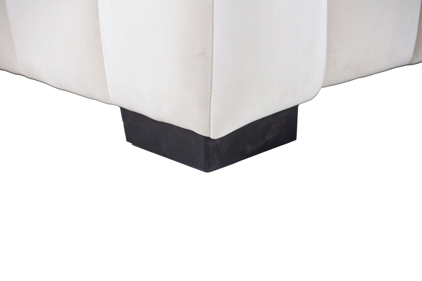 139'' Channel Tufted Sofa Velvet Upholstered Left Chaise Modular Sofa beige