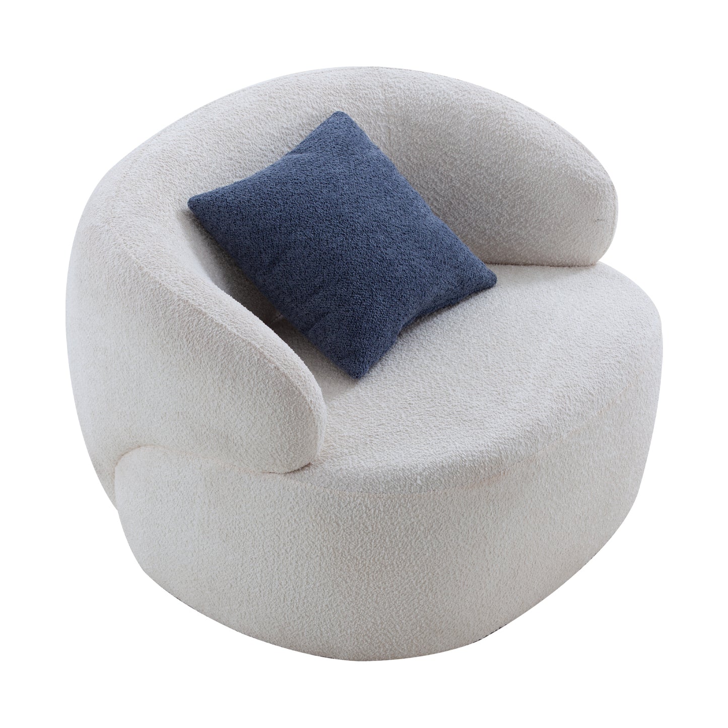 Sherpa Swivel Barrel Chair (Beige)