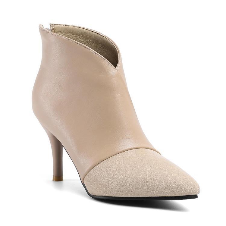 Polierte und Wildleder-Stiefeletten