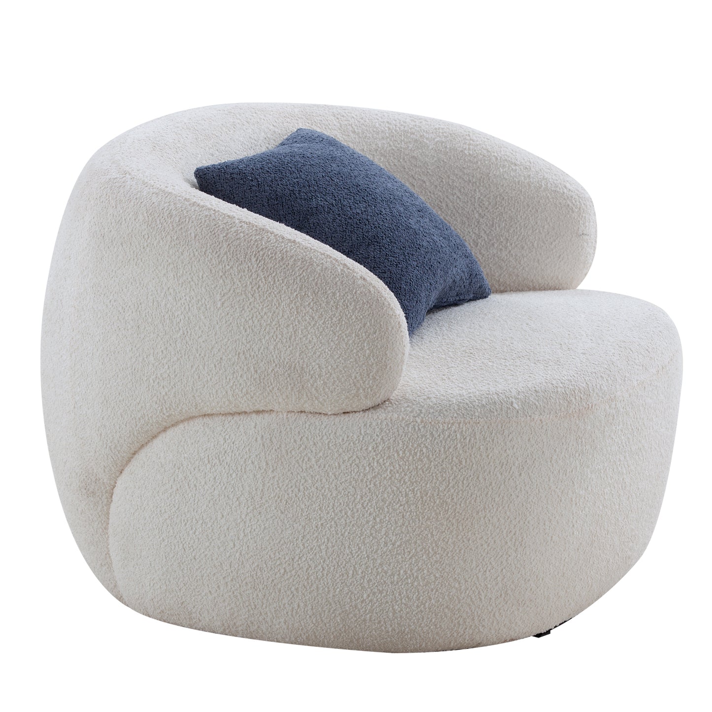 Sherpa Swivel Barrel Chair (Beige)