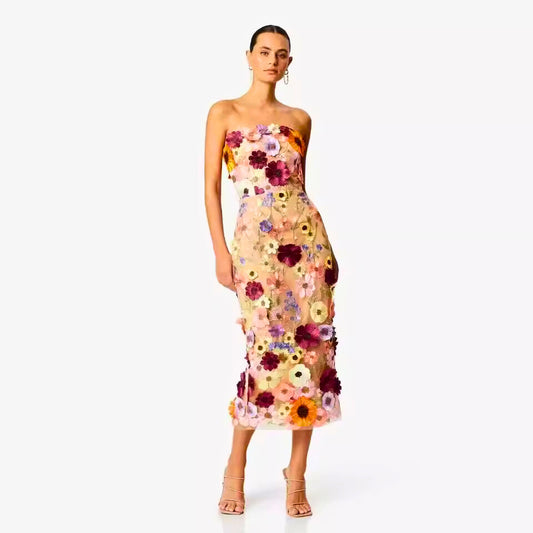 Embroidered Floral Sleeveless Dress (2 Colors)