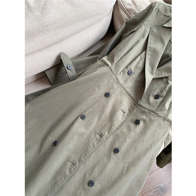 Gabardina Larga De Lino Verde