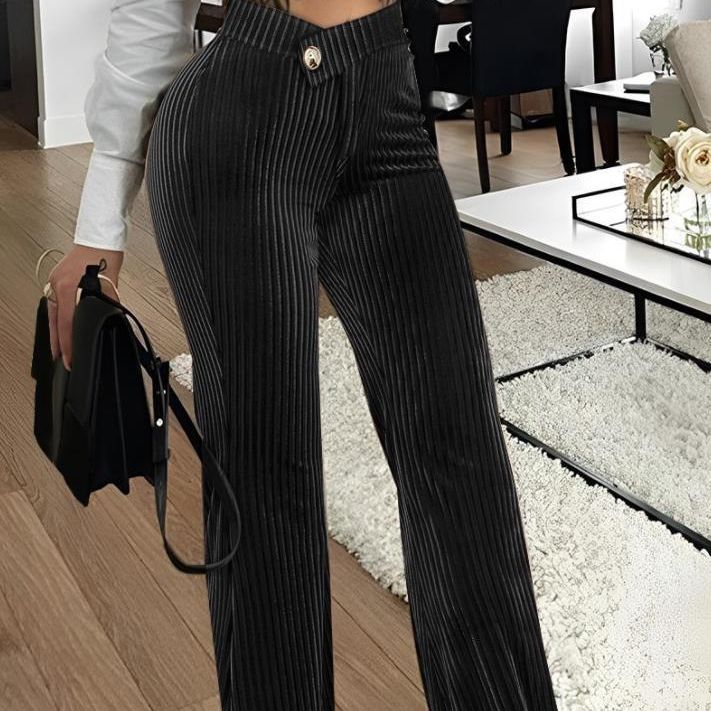 Fashion Gold Velvet Striped Women's Pants (4 Colors)