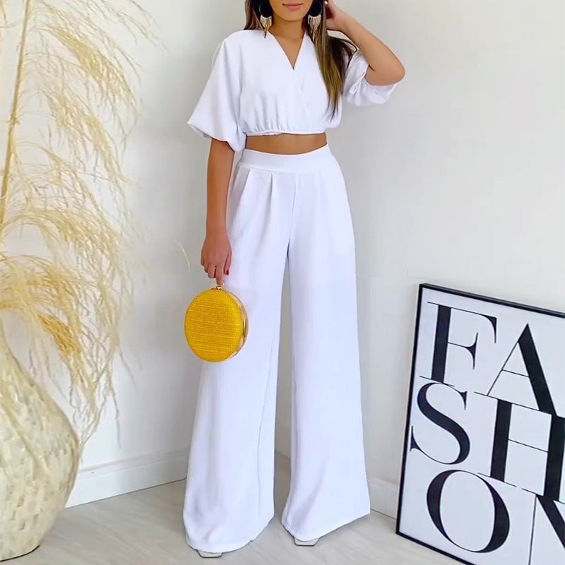 Conjunto de pantalón y top corto fluorescente de verano