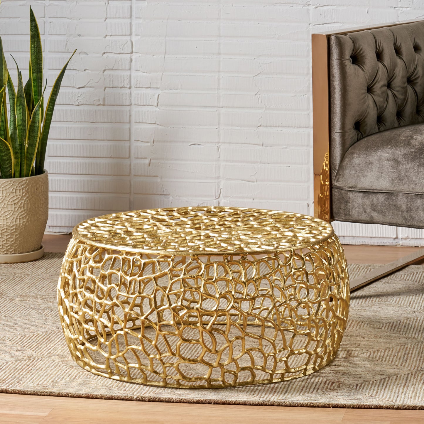 GOLD LEAF COFFEE TABLE