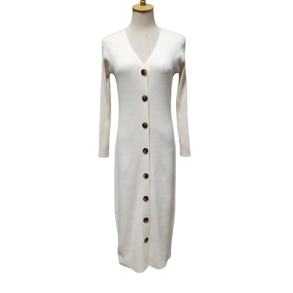 Women's Long Button Up Cardigan Sweater Dress