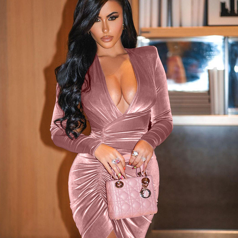Chic Velvet Dress (4 Colors)