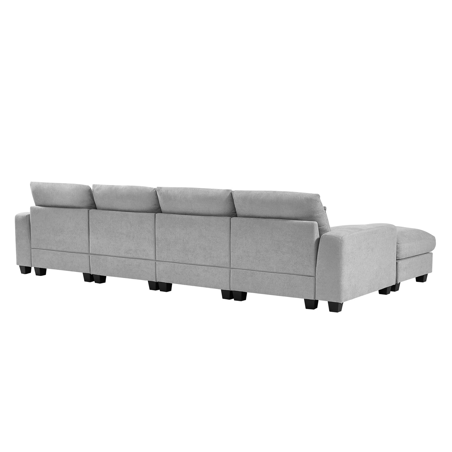 Light Grey Modern Large L-Shape Sectional Sofa, Convertible Sofa Couch with Reversible Chaise for Living Room