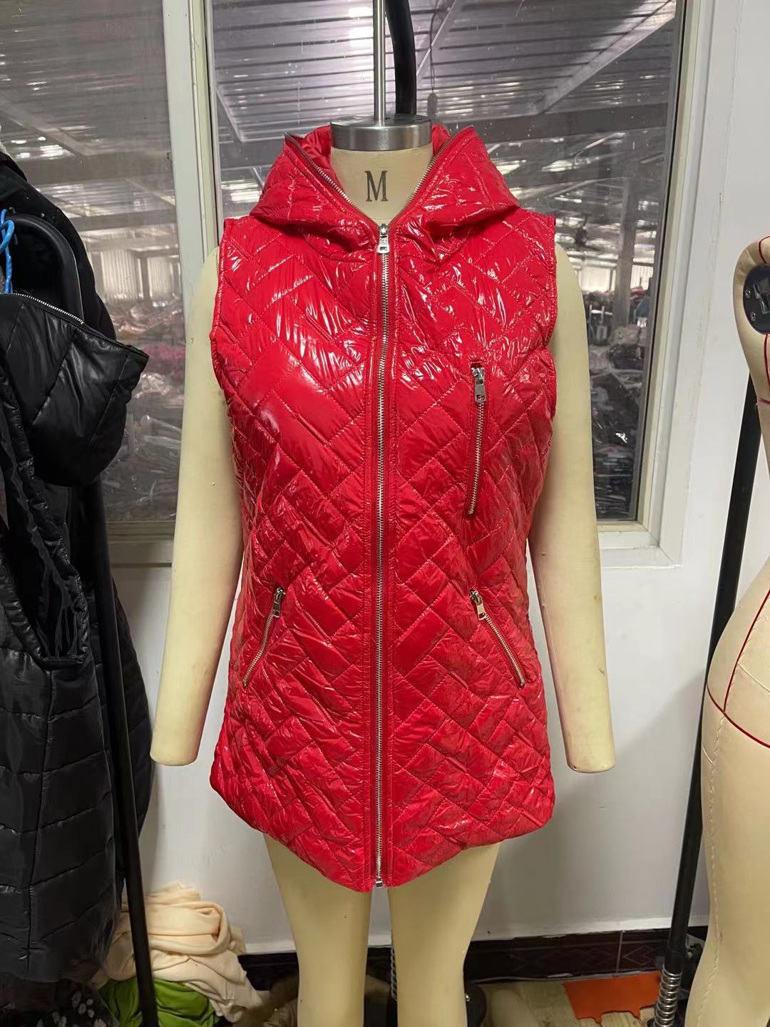 Hooded Bubble Pocket Vest Sweater Jacket