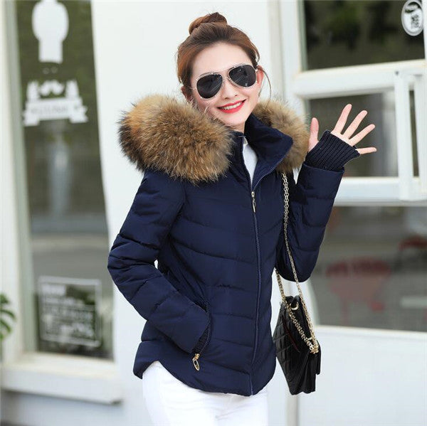Damen-Parka-Jacke mit Pelzkragen