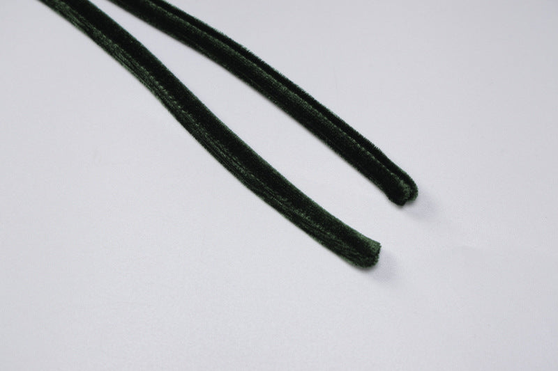 Green Velvet Gold Chain Halter Dress