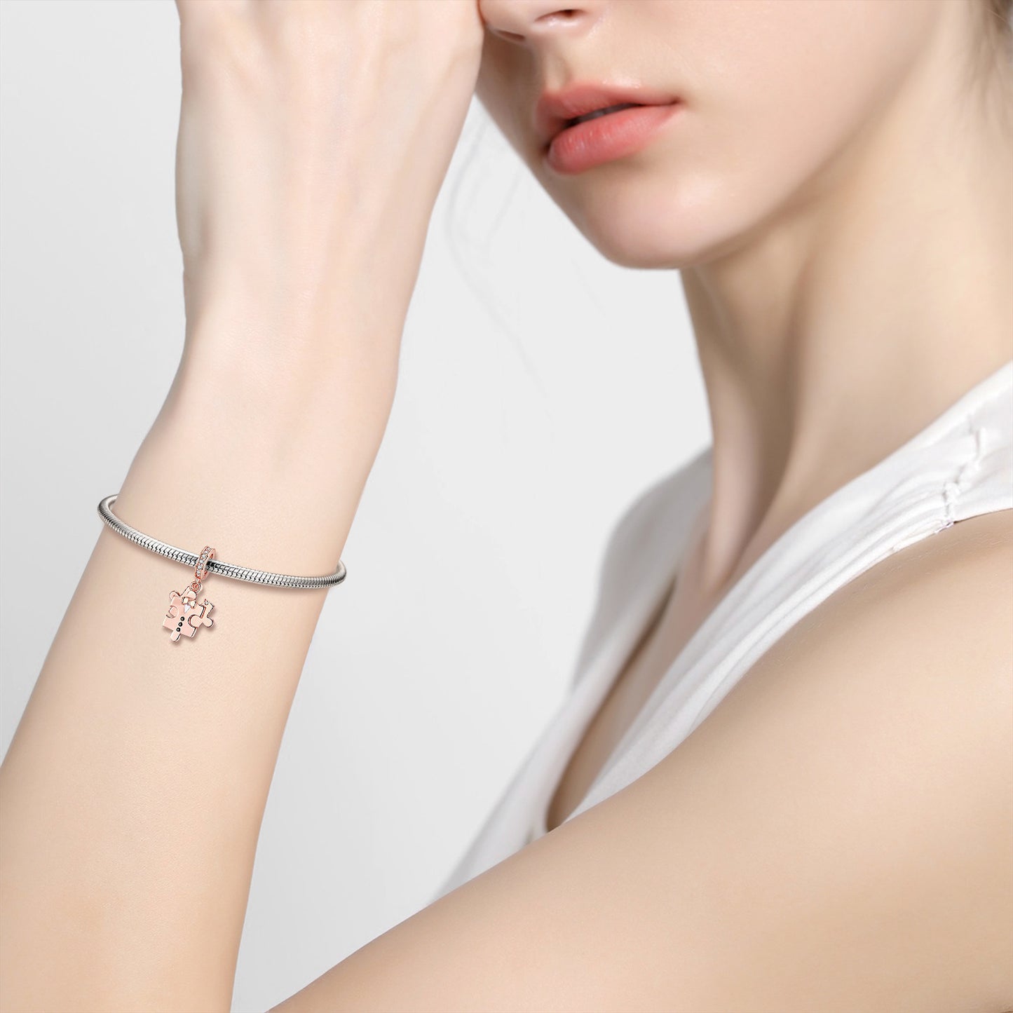 Found the Missing Piece Jigsaw Pendant Rose Gold Plated Valentine's Day Gift