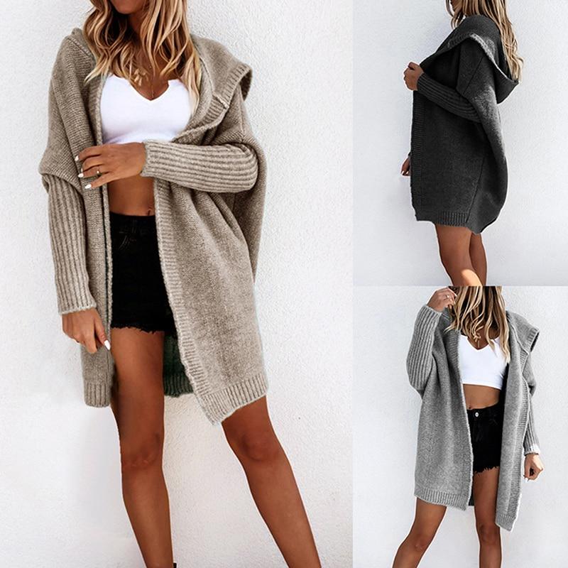 Thick Hooded Cardigan Sweater