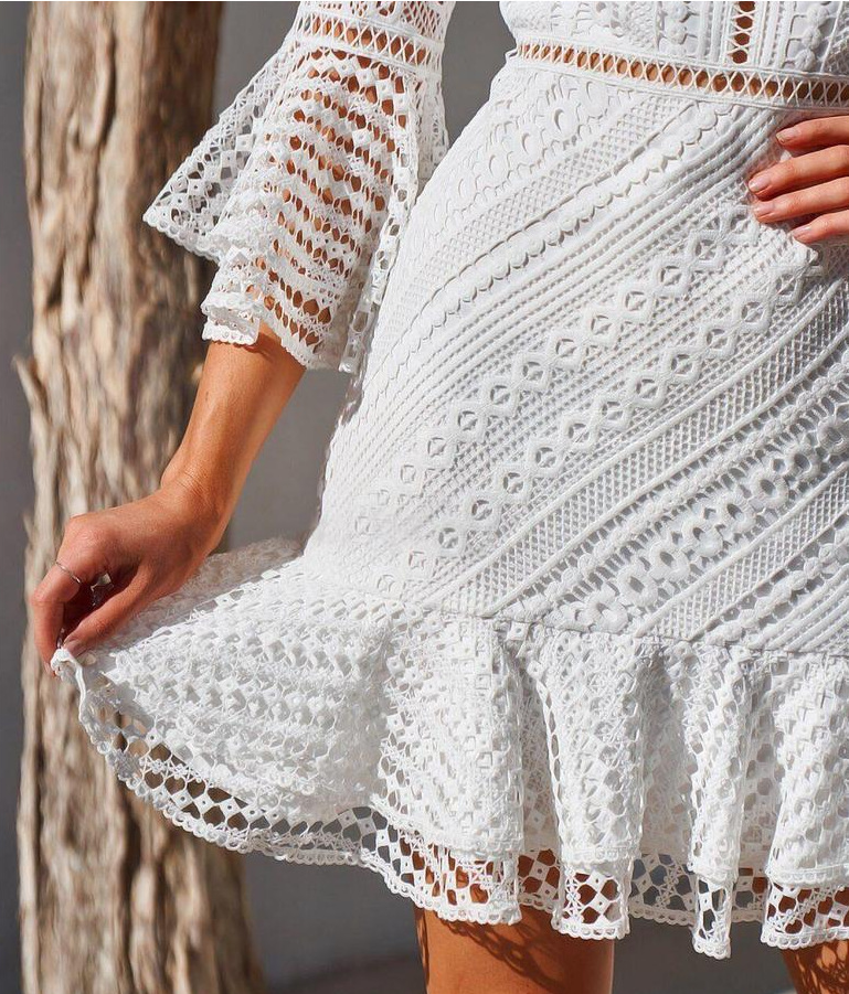 Vestido de encaje blanco Michelle