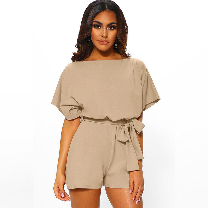 Summer Shorts Belted Jumpsuit