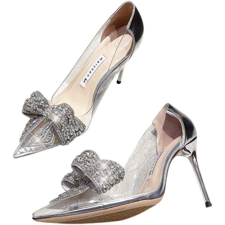 Stiletto-Absatz mit Diamantschleife (Farboptionen)
