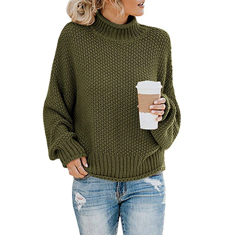 Thick Thread Mid-Turtleneck Sweater