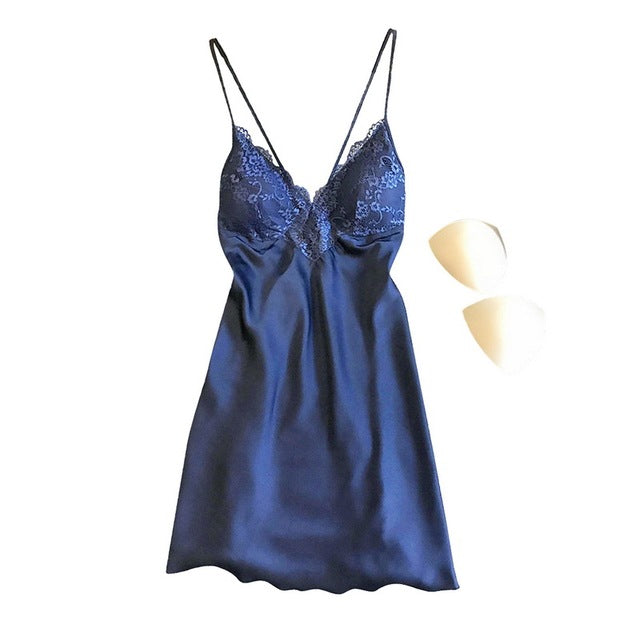 Slip de pijama de satén de lencería sexy para mujer