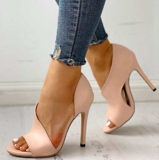 Stiletto Peep Toe Heels (Farboptionen)