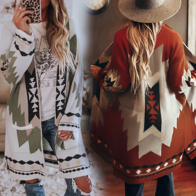 Tribal Printed Cardigan sweater