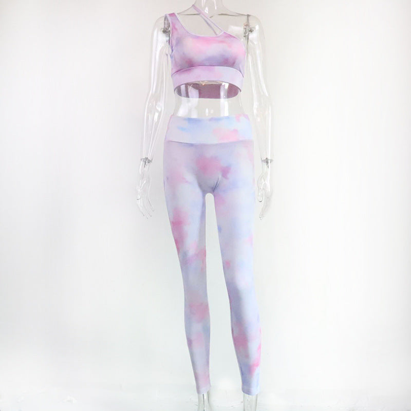 Conjunto de ropa deportiva de moda de un solo hombro