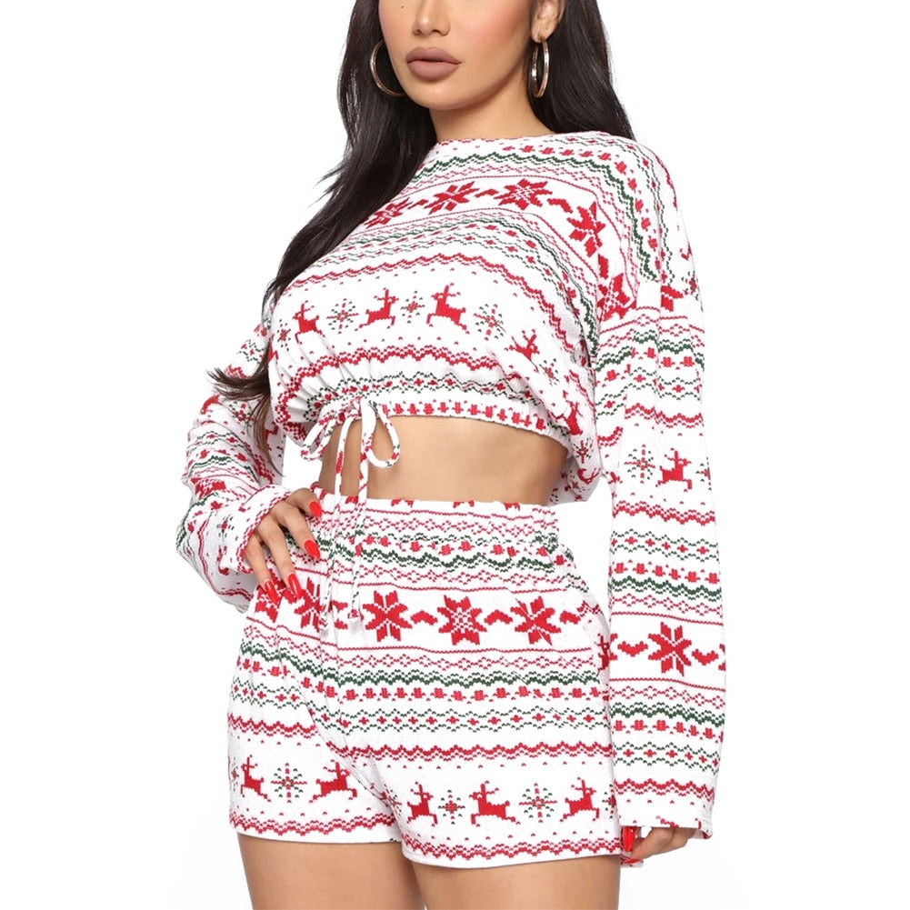 Conjunto de pijama corto de manga larga para mujer