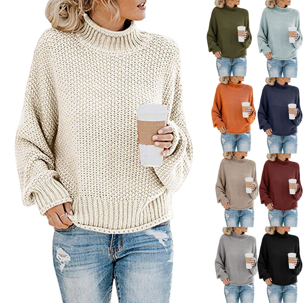 Thick Thread Mid-Turtleneck Sweater