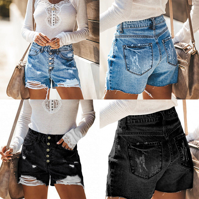 Cutie Button Up Denim Shorts