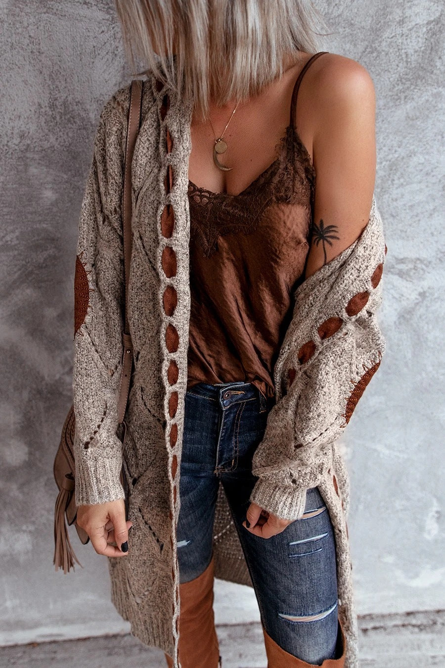 Knitted Long Sleeve Cardigan Sweater