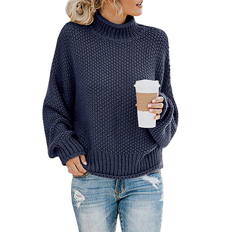 Thick Thread Mid-Turtleneck Sweater