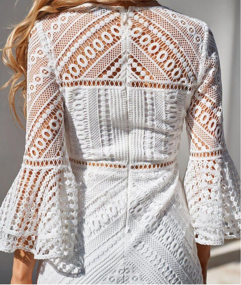 Vestido de encaje blanco Michelle