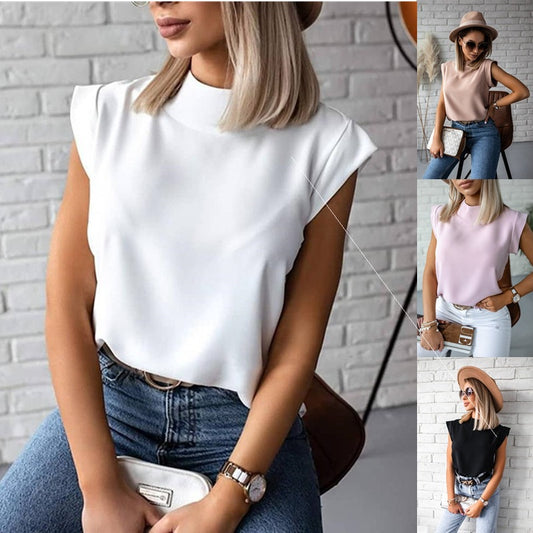 Understated Chic Stand Collar Women's Shirt (Color Options)