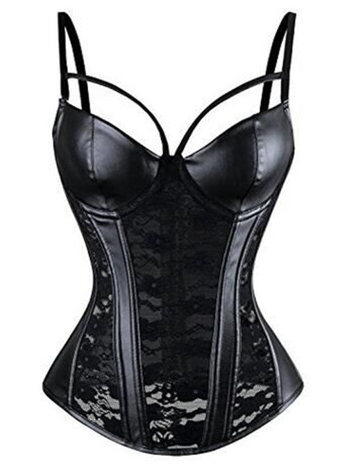 PU Lace Sexy Corset Top Lingerie
