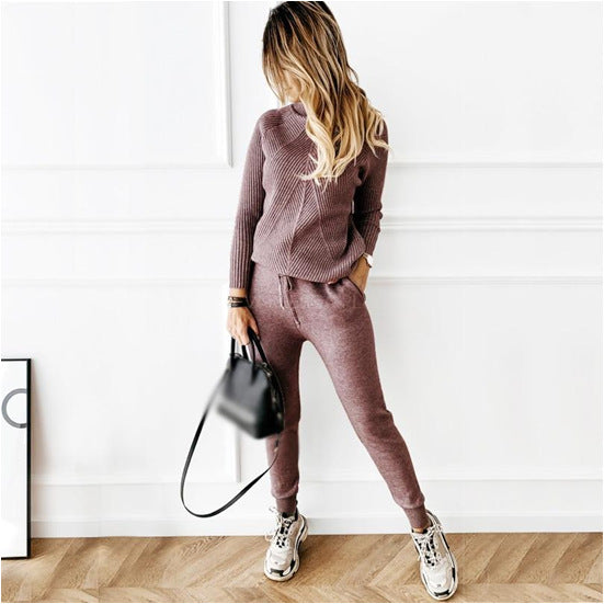 Turtleneck 2-Piece Sweater Suit Set