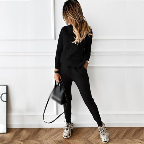 Turtleneck 2-Piece Sweater Suit Set