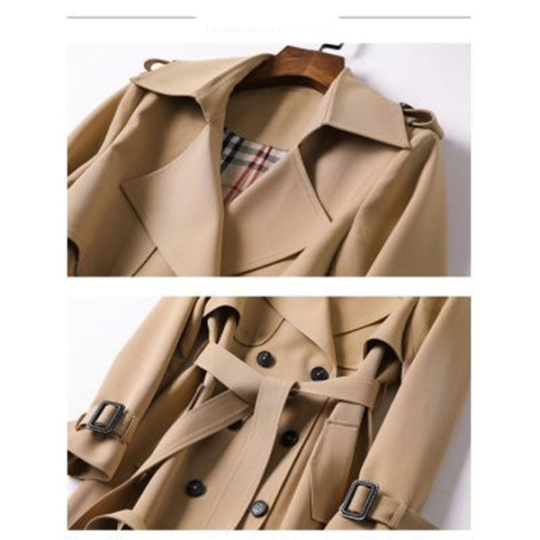 Zweireihiger mittellanger Trenchcoat