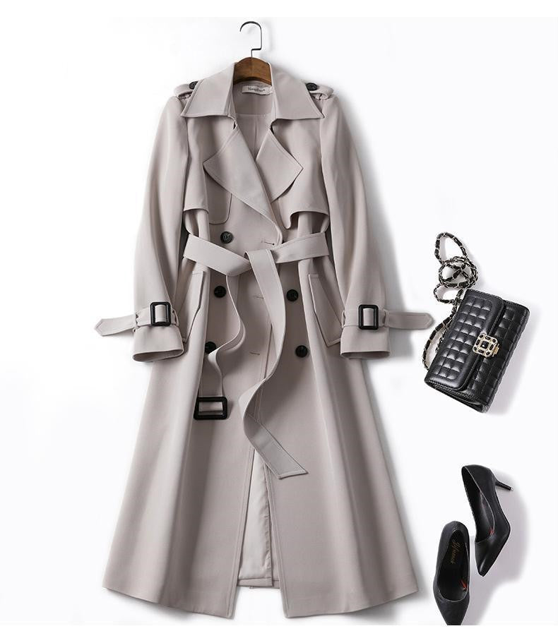 Zweireihiger mittellanger Trenchcoat