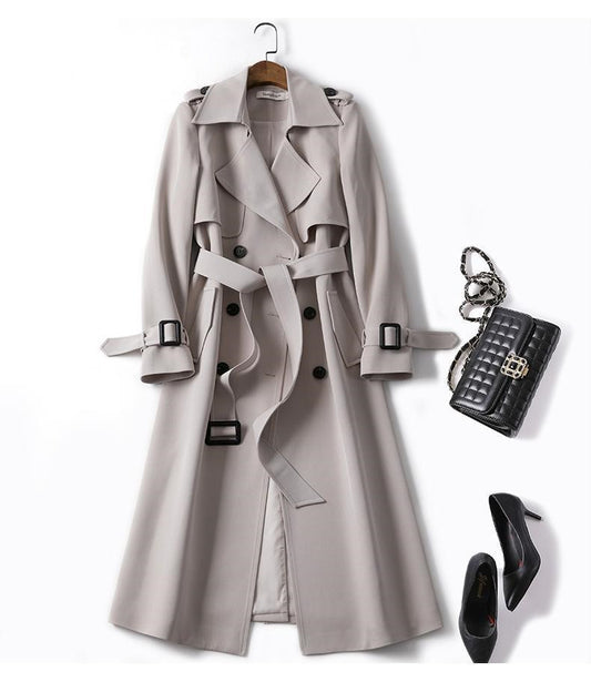 Zweireihiger mittellanger Trenchcoat