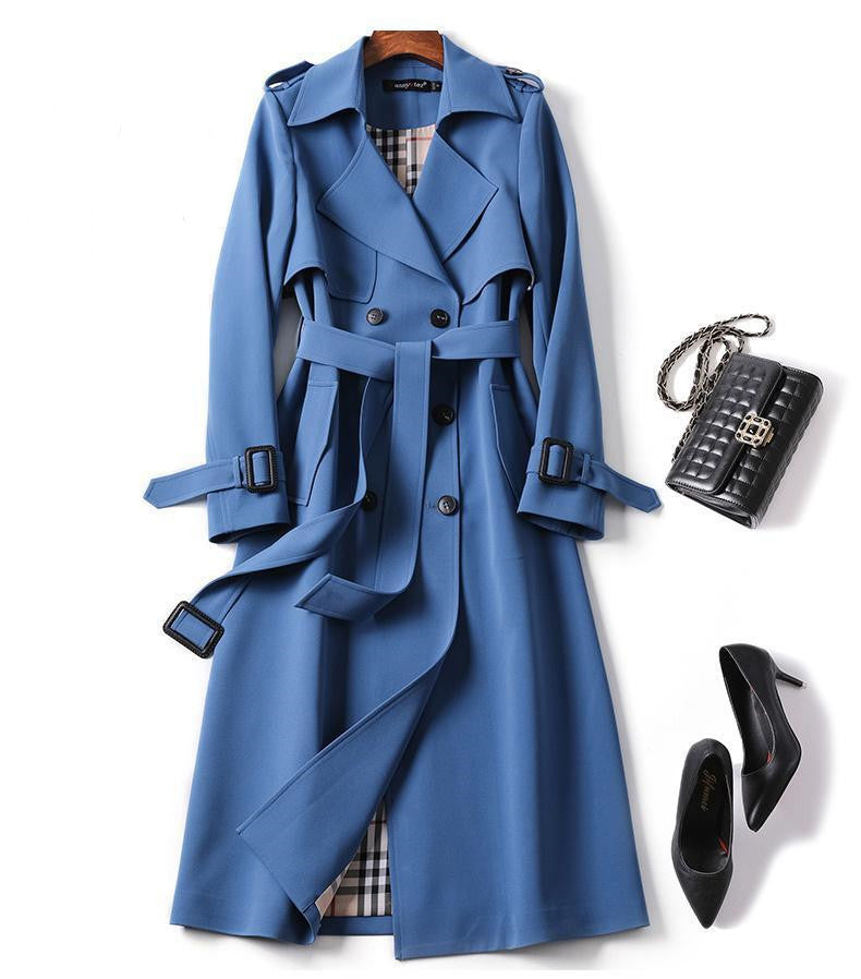 Zweireihiger mittellanger Trenchcoat