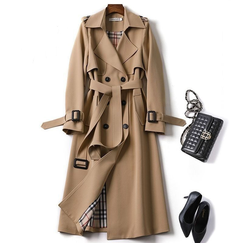Zweireihiger mittellanger Trenchcoat