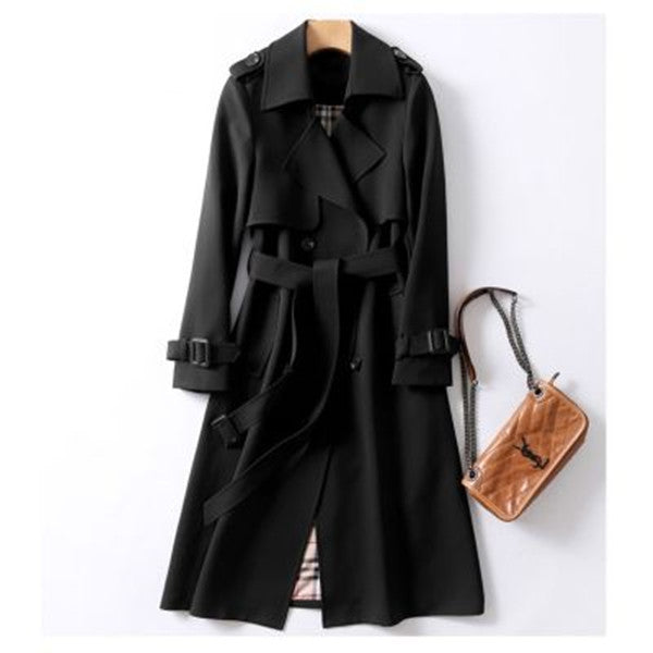 Zweireihiger mittellanger Trenchcoat