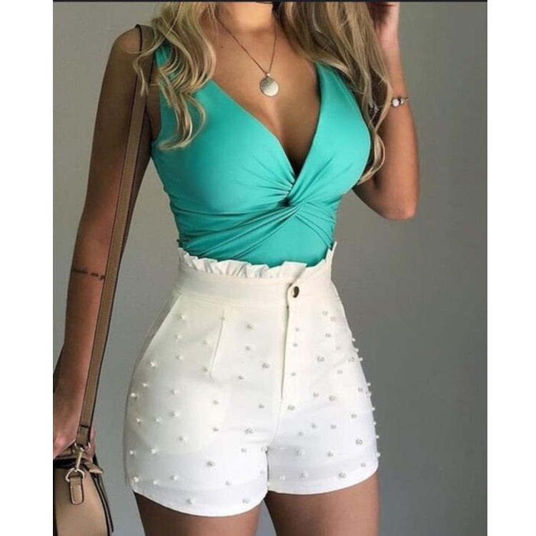 Chic Beaded Shorts (Color Options)